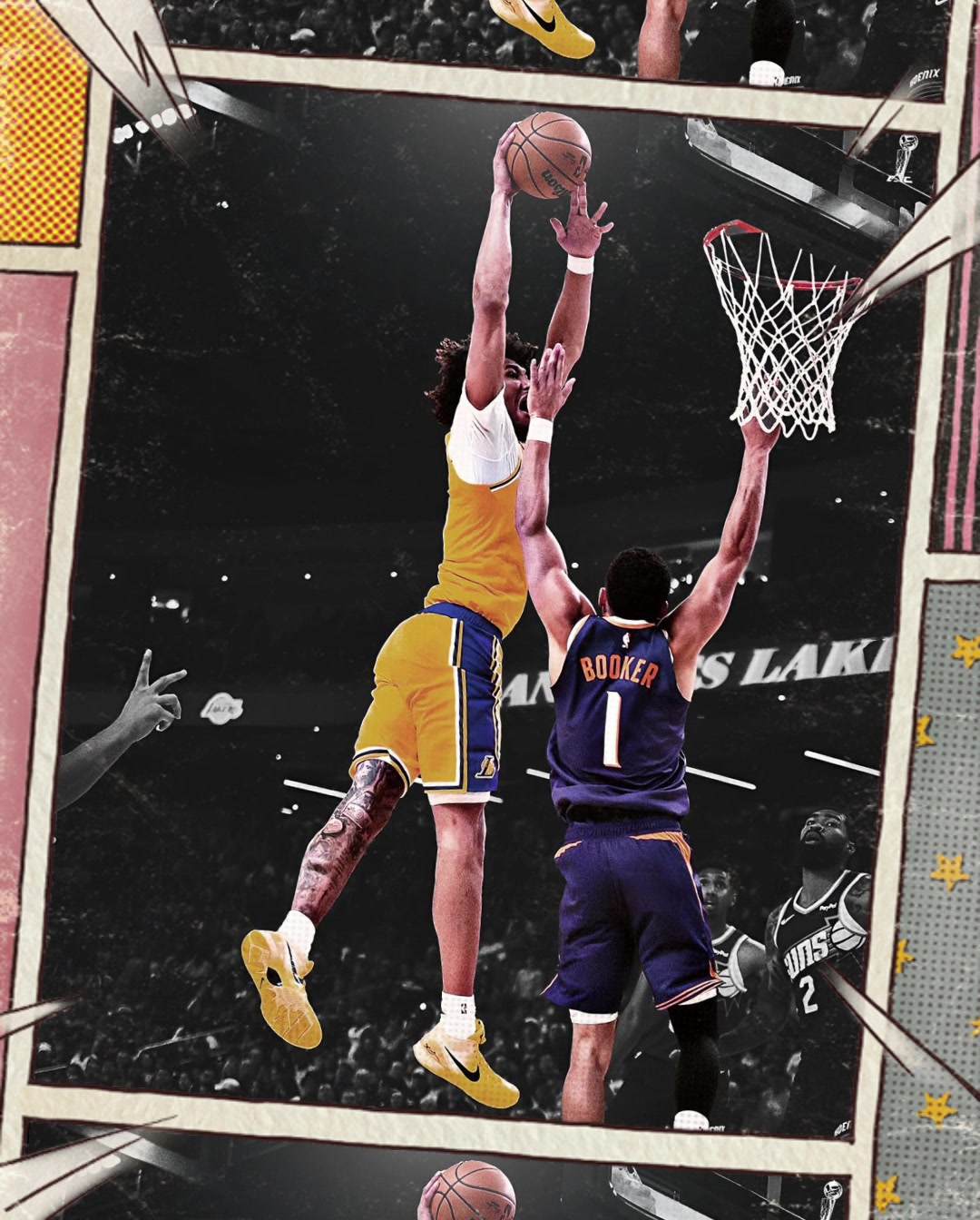 海报级隔扣海斯今日超高滑翔空接隔人炸扣布克