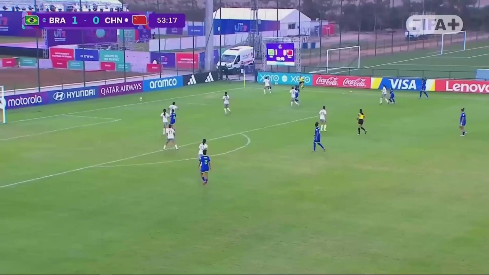 巴西前锋艾芙琳左脚世界波破门U17女足0-2落后